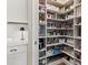 Spacious walk-in pantry with ample shelving for storage, adjacent to kitchen at 329 Secretariat Dr, Iron Station, NC 28080