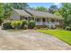Inviting ranch-style home featuring a manicured lawn, brick accents, and a charming front porch, perfect for outdoor enjoyment at 3712 Eaglebrook Dr, Gastonia, NC 28056