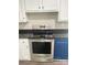 Stainless steel oven and cooktop surrounded by modern cabinets and countertops at 420 Baker Street Ext, Rock Hill, SC 29730