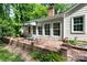 The brick patio with awning is perfect for relaxing outdoors at 4234 Woodglen Ln, Charlotte, NC 28226