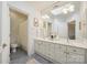 Bathroom features a double vanity, skylight, and a separate shower/tub area at 5701 Challisford Ln, Charlotte, NC 28226