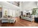 Open-concept living room with hardwood floors and white trim at 7365 Gabriel St, Sherrills Ford, NC 28673