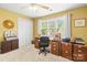 Bright home office featuring a large window, neutral carpet, and lots of storage at 7365 Gabriel St, Sherrills Ford, NC 28673