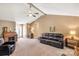 Cozy living room with stylish furnishings, a vaulted ceiling, and abundant space at 819 Riddle Mill Rd, Clover, SC 29710