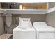 Functional laundry area with modern washer, dryer, and storage solutions, maximizing space at 1100 Mona Dr, Charlotte, NC 28206