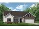 Charming one-story home with brick and white siding, a covered porch, and a lush front yard at 6320 Busch Way, Midland, NC 28107