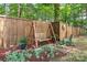 Serene backyard featuring a swing set and privacy fence, creating a relaxing outdoor space at 1261 Hawthorne Dr, Indian Trail, NC 28079