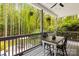 Relaxing back porch features a ceiling fan and overlooks a private wooded lot at 1956 Forest Ridge Dr, Stanley, NC 28164