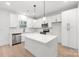 Modern kitchen with white cabinets, quartz countertops, stainless steel appliances, and an island at 2815 New Pineola Rd, Charlotte, NC 28208