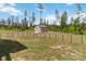 Backyard with a storage shed and pet fence at 3015 Great Falls Hwy, Chester, SC 29014