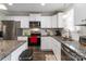Well-lit kitchen features granite countertops, stainless steel appliances, white cabinets and tile backsplash at 3015 Great Falls Hwy, Chester, SC 29014
