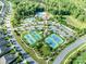 An aerial image of community amenities featuring pools, tennis courts and recreation areas at 3103 Oliver Stanley Trl, Lancaster, SC 29720