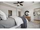 Cozy main bedroom with a walk-in closet and view to the primary bathroom at 3128 Stelfox St, Charlotte, NC 28262