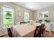 Bright dining room featuring hardwood floors, a large window, and elegant decor at 335 Bob White Run, Salisbury, NC 28147
