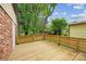 New wooden deck features wooden railings and provides an outdoor living space at 3828 Delgany Dr, Charlotte, NC 28215