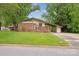 Charming single-story home featuring a brick facade, carport, and well-maintained lawn at 3828 Delgany Dr, Charlotte, NC 28215