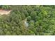 Aerial perspective of the property with a home, outbuilding, and meandering driveway amidst lush trees at 4038 Forest Brook Dr, Edgemoor, SC 29712