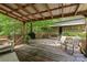Expansive covered deck featuring a grill and outdoor seating, ideal for gatherings and relaxation at 4038 Forest Brook Dr, Edgemoor, SC 29712