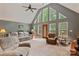 Bright living room with a vaulted ceiling and large windows at 4038 Forest Brook Dr, Edgemoor, SC 29712