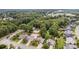 Aerial view of a neighborhood with mature trees, houses with swimming pools, and well-manicured lawns at 5706 Sustar Dr, Monroe, NC 28110