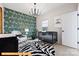 Stylishly decorated Bedroom featuring whimsical zebra-themed wallpaper and a coordinating black and white rug at 6308 Honor Ave, Midland, NC 28107