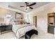 Well-lit main bedroom featuring a decorative ceiling, modern furnishings, and ample natural light at 743 Hoke Ln, Davidson, NC 28036