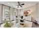 Modern home office with contemporary desk, decor, comfortable seating, and ample natural light from large windows at 743 Hoke Ln, Davidson, NC 28036