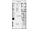 Floorplan shows living level with kitchen, gathering room, dining and powder room layout at 747 Hoke Ln, Davidson, NC 28036