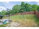 Fenced backyard with basketball hoop, swing set, and mature trees at 937 Anchor Ne Way, Kannapolis, NC 28083