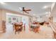 Finished basement featuring multiple game tables and ceiling fan at 9433 Stonebridge Way, Mint Hill, NC 28227