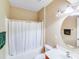 Bright bathroom with shower-tub combination at 9433 Stonebridge Way, Mint Hill, NC 28227