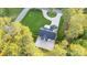 Aerial view of home with a sprawling driveway, expansive yard, and secluded location surrounded by trees at 10125 Bethel Church Rd, Midland, NC 28107