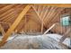 View of attic with unfinished wood and insulation throughout at 10125 Bethel Church Rd, Midland, NC 28107