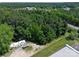Aerial view of the property with the surrounding forest land near the town at 1029 Sullivan St, Wadesboro, NC 28170