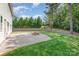 Backyard featuring a stone patio, fire pit, tiered walls, and lush landscaping at 1071 Bassett Way, Fort Mill, SC 29707