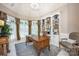Elegant home office with custom built-ins, a large desk, and ample natural light at 140 Lightship Dr, Mooresville, NC 28117