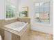 Bright bathroom featuring a large soaking tub near a window at 140 Villa Lake Dr, Fort Mill, SC 29708
