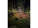 Tranquil backyard with string lights and a cozy firepit area at 16134 Tinura Ct # 134, Tega Cay, SC 29708