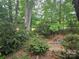 Backyard stone patio with grill and wooded area at 16134 Tinura Ct # 134, Tega Cay, SC 29708