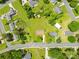 Aerial view showcases the property's expansive, verdant yard and neighborhood setting with mature trees at 1811 Belmar Dr, Gastonia, NC 28052