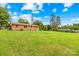 Large backyard with a well-manicured lawn, ideal for outdoor activities, set behind a brick home with mature trees at 1811 Belmar Dr, Gastonia, NC 28052