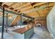 Unfinished basement with exposed ceiling, block walls, and potential for future customization at 211 Amos Homesley Rd, Cherryville, NC 28021