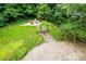 Well-maintained backyard with manicured lawn, stone pathway, and cozy fire pit area at 2745 Stockwood Dr, Gastonia, NC 28056