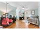 Comfortable bedroom with funky chair, desk, wood floors and a window for lots of natural light at 3424 Clydesdale Dr, Gastonia, NC 28056