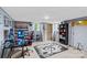 Finished basement room with music-themed decor, great for hobbies or relaxation at 366 Faith Rd, Mooresville, NC 28115