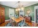 Inviting dining room with stylish chandelier, seating for four, and cheerful natural light at 404 N Laurel St, Lincolnton, NC 28092