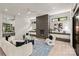 Modern living room featuring an elegant fireplace, and open design at 624 Heather Ln, Charlotte, NC 28209