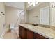 Bright bathroom features tile flooring, granite counters and walk-in shower at 8904 Woodhall Lake Dr, Waxhaw, NC 28173