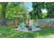 Backyard with an outdoor seating area with chairs, a fire pit, and pea gravel at 1209 Leigh Ave, Charlotte, NC 28205