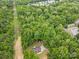Aerial view of a brick home surrounded by lush trees, offering a sense of privacy and seclusion in a natural setting at 1792 Hoffman Rd, Gastonia, NC 28054